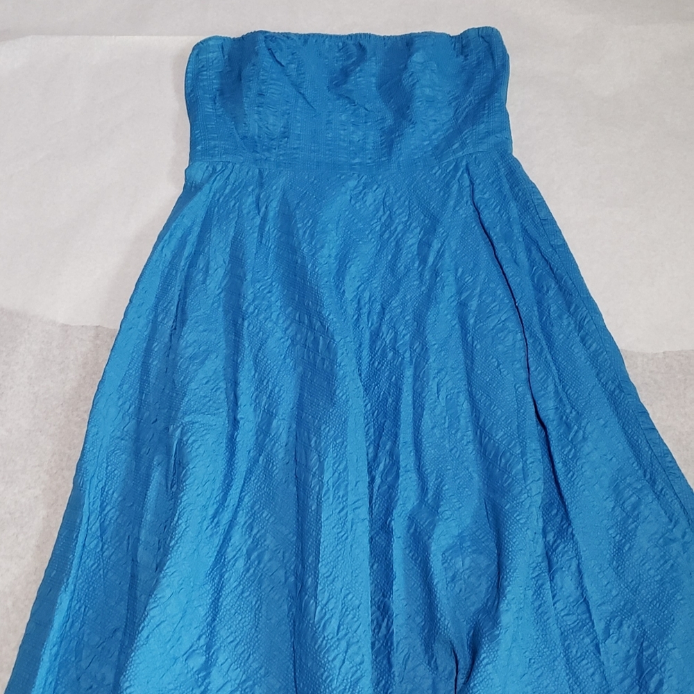 J. Crew - Blue Chiffon strapless dress